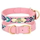 thumbnail image 3 of Collar Tribal para perro, collares de cuero personalizados para perro, bordado étnico, collares hechos a mano para mascotas, etiqueta de identificación para perros pequeños, medianos y grandes, Pug, 3 of 5