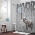 thumbnail image 6 of Elephant Bubbles Shower Curtain for Bathroom Decor, Vintage Abstract Elephant Blowing Bubbles Grey Waterproof Fabric Shower Curtain, 36"x78" Set with 12 Hooks, 6 of 9