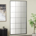 thumbnail image 2 of DecMode 39" x 79" Black Metal Window Pane Inspired Floor Mirror, 2 of 9