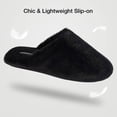 thumbnail image 3 of Zapatillas Snug Leaves Fuzzy Scuff para mujer, espuma viscoelástica, color negro, 38-39, 3 of 7