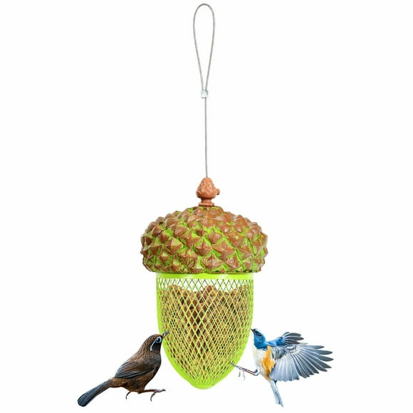 Costway Metal Acorn Wild Bird Feeder Outdoor Hanging Food Dispenser for Garden Yard