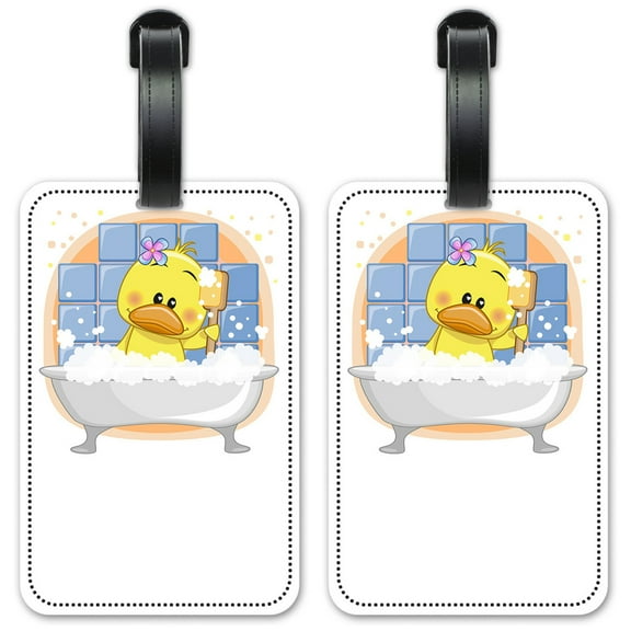 Duck in Bath - Luggage ID Tags / Suitcase Identification Cards - Set of 2
