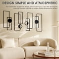 thumbnail image 4 of 4 Pack Abstract Black Metal Wall Art for Living Room, Large Wall Sculptures Minimalist Modern 3D Textured Geometric Metal Wall Decor for Bedroom Bathroom Kitchen Study, 4 of 10