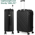 thumbnail image 5 of Luggage 3 Piece Sets with Spinner Wheels, ABS Hardside Durable Suitcase Carry On, TSA Lock (20/24/28 inch),Black, 5 of 8