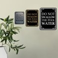 thumbnail image 4 of Signs ByLITA Portrait Round Do Not Swallow The Pool Water Door or Wall Sign Durable ABS Plastic | Laser Engraved | Easy Installation | Elegant Design | Pool Safety Sign (Brushed Silver) - Large, 4 of 8