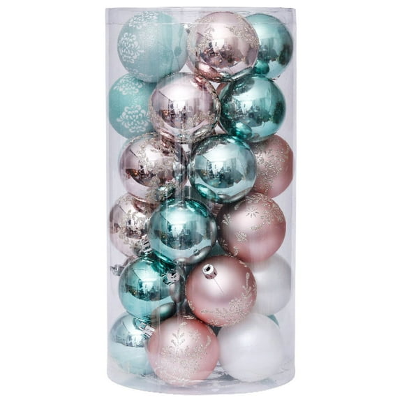 comerut 30Pcs Shatterproof Christmas Ball Ornament Xmas Tree Showcase Party Ornaments