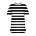 thumbnail image 3 of Wenyuyu Womens Striped Tee Shirts Trendy Summer Pleated Round Neck Short Sleeve Tops Casual Loose Fit Tunic Blouses, 3 of 4