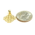thumbnail image 3 of 14k Yellow gold Jerusalem Cross medal pendant charm religious fine jewelry 1.4g, 3 of 12