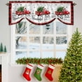 thumbnail image 3 of Christmas Red Truck Tie Up Valances Curtain, Winter Tree Snowflake Red Plaid Adjustable Rod Pocket Short Window Treatment Tie Up Curtains Valances for Kitchen Living Room Bathroom 54x18 Inches, 3 of 9