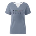 thumbnail image 5 of T Shirts for Women Summer Short Sleeve V Neck Casual Wildflower Graphic Tee Shirt Boho Tops, 5 of 5