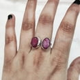 thumbnail image 5 of Natural Ruby Ring, Rough Ruby Adjustable Ring, July Birthstone, Double Stone, 925 Sterling Silver, Womens Ring, Christmas, Thanksgiving, Handmade, Statement Jewelry, Raw Gemstone Jewelry, 5 of 6
