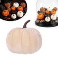 thumbnail image 4 of Velvet Pumpkin Set 3-Pack Fall Artificial Pumpkins in Assorted Colors for Farmhouse Table Centerpiece, 4 of 6