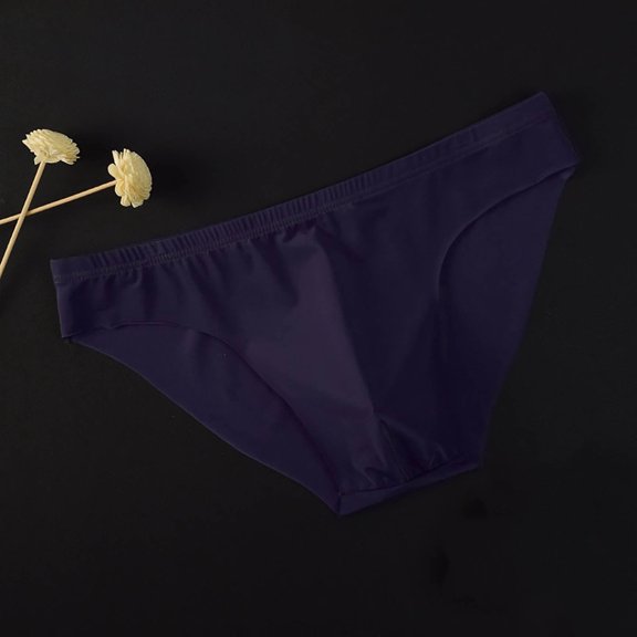 Lightweight Underwear for Men Briefs Breathable Stretchy Slim Low Waisted Solid Color High-Cut Basic Loungewear Brief Thongs