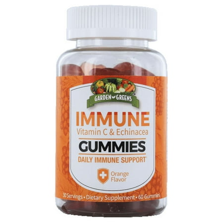 Garden Greens Immune Gummies with Vitamin C & Echinacea, supports a Healthy Immune System, Packed with Antioxidants, 30 Servings, 60 CT