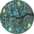 thumbnail image 1 of Ahgly Company Indoor Round Abstract Light Blue Modern Area Rugs, 7' Round, 1 of 4