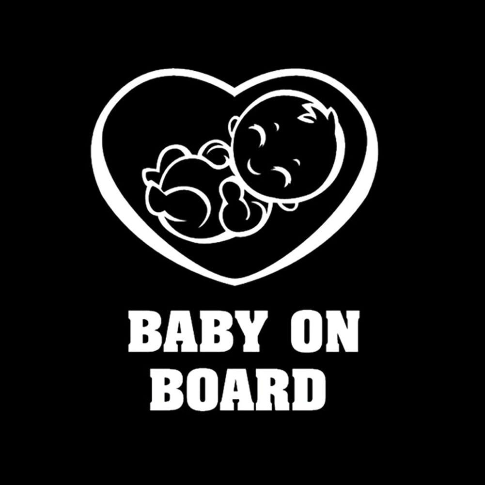 BABY ON BOARD Vinyl Decal Sticker Car Window Wall Bumper Babies Warning 6" White 