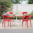 thumbnail image 2 of VECELO Stackable Patio Dining Chair Set of 4, Outdoor/Indoor Dining Chairs for Restaurant, Poolside and Garden, No Assembly, Red, 2 of 14
