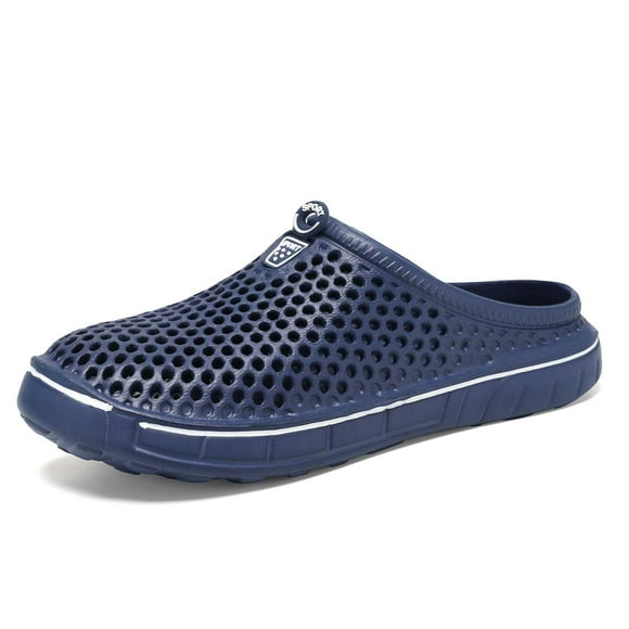 Ediodpoh Couples Fashion Solid Color Bag Toe Slippers for Men and Women Comfortable Breathable Outdoor Slippers Men's Slippers Navy 9.5