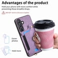 thumbnail image 3 of Asuwish Phone Case for Samsung Galaxy S24 FE 5G Wallet Cell Cover with Tempered Glass Screen Protector Slim Lanyard Wrist Strap RFID Ring Stand Credit Card Holder Slot S 24 EF AI S24FE 24S Purple, 3 of 10
