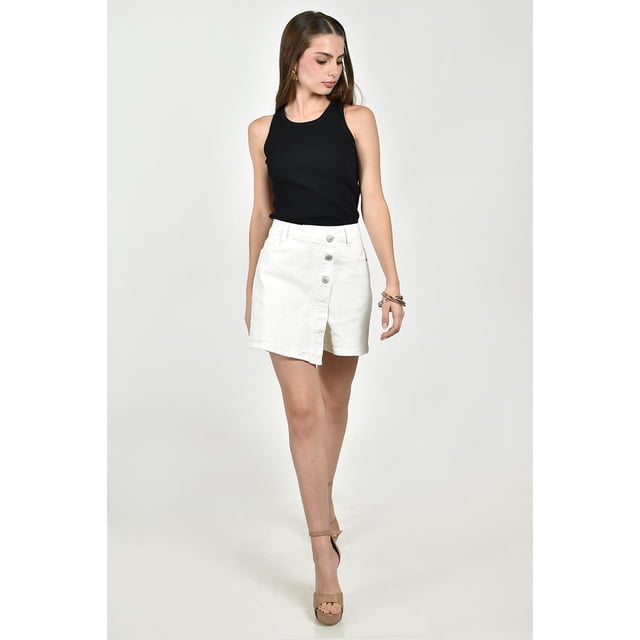 Short falda con botones /Juvenil, 7407 (Blanco) blanco CH