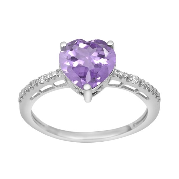 8 MM Heart Shape Pink Amethyst 925 Sterling Silver Solitaire Valentines Day Gifts Ring