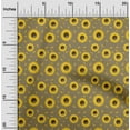 thumbnail image 2 of oneOone Rayon Light Brown Fabric Floral Sunflower Silhouette Craft Projects Decor Fabric Printed By The Yard 56 Inch Wide, 2 of 4