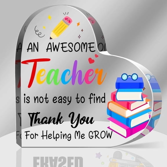 Gifts For Teacher Women Teacher Gifts For Birthday Appreciation Week Back To School Teacher Appreciation Gifts From Students Acrylic Hearts Plaques For Teacher 4X4 In
