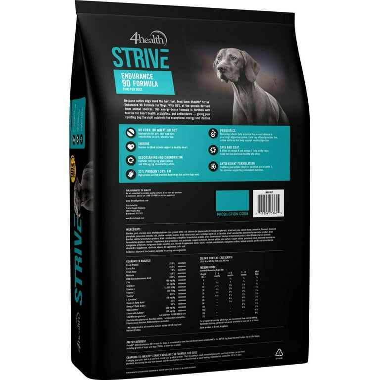 4health 9696 Strive Endurance 90 Formula Dry Dog Food 45lb Bag