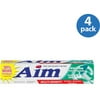 Aim Multi Benefit Fresh Mint Gel Whitening Toothpaste With Baking Soda, 6 oz (Pack of 4)