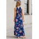 thumbnail image 1 of ABPHQTO Vestido floral sin mangas con cuello halter azul para mujer con aberturas, 1 of 5