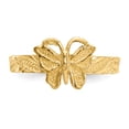 thumbnail image 4 of 14k Yellow Gold Butterfly Adjustable Toe Ring Open Midi, 4 of 10