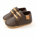 thumbnail image 2 of Baby Boys Girls Oxford Shoes Anti-slip Lace Up Sneaker PU Leather Moccasin Newborn Infant First Walker Loafer Shoes 0-18 Months, 2 of 6