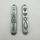 thumbnail image 1 of 2 piezas puerta Mezuzahs mesiánico exterior bendición decorativa religiosa moderna plata, 1 of 8