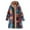 Blue, variant on Boho Vintage Patchwork Fleece Jacket for Women Western Style Print Hooded Cardigan Buttton Down Ethnic Sherpa Lined Long Winter Coat Navy 2XL