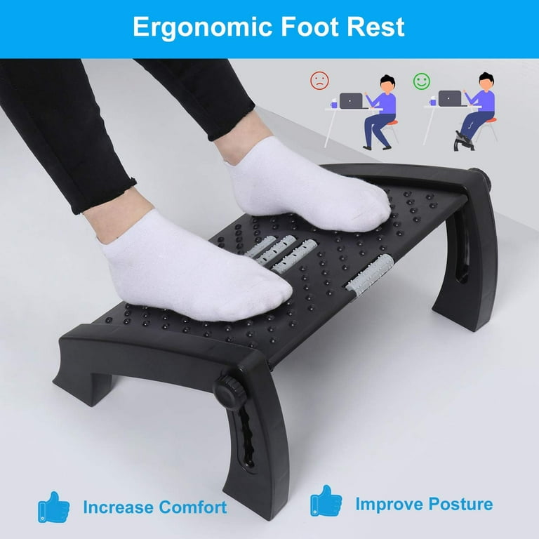 Snailax Foot Rest Under Desk at Work, Heated Under Desk Footrest with  Double Layer Adjustable Height, Feet Warmer with Vibration Massage,  Ergonomic