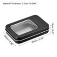 thumbnail image 2 of Uxcell 3.43" x 2.36" x 0.71" Tin Box Storage Containers with Clear Window Lids Tinplate Black 3pcs, 2 of 5