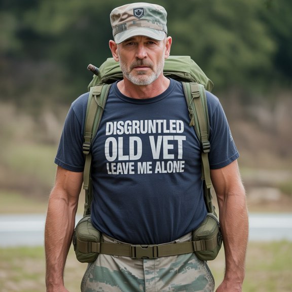 Trenditee Disgruntled Old Vet Leave Me Alone T-Shirt