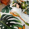 thumbnail image 4 of Castle Fairy Flying Butterflies Boy Girl Bedding Comforter Set 7pcs,Chic Floral Flowers Queen Bedding Sets Super Cozy,Tropical Plants Queen Sheet Sets,Lightweight Room Decor,Reversible, 4 of 8
