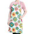 thumbnail image 5 of Pioneer Flower Floral Print Pattern Apron for Women and Men, Cotton Linen Waterproof with Pockets, Adjustable, 33x27 Inch for Kitchen, Gardening, BBQ, Salon, 5 of 6