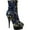 Blue Iridescent Sequins/Black Synthetic, variant on Women's Pleaser Delight 1004 Slouch Ankle Bootie