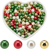 1200pcs 4 Colors 6mm Plastic Pearls Beads Christmas Acrylic Beads Round Red White Mini Imitation Pearl Loose Spacer Bead DIY Accessories