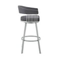 thumbnail image 5 of Armen Living Bronson 25" Slate Grey Faux Leather and Silver Metal Bar Stool, 5 of 11