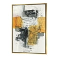 thumbnail image 1 of Composition Abstraite de Toile Encadrée Contemporaine Jaune et Noir, 1 of 3