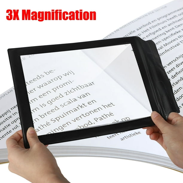 EEEkit A4 Black Full Page Magnifier HandsFree 3X Large Sheet Magnifier