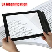 A4 Black Full Page Magnifier, EEEkit 3X Large Portable Handheld Reading Aid Magnifying Glass for  Low Vision Seniors
