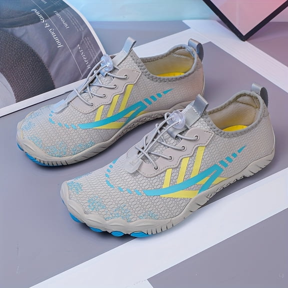 Men's and Women's Quick Dry Barefoot Water Shoes Lightweight Five Finger Aqua Sneakers for Swimming Beach Yoga Hiking Fitness and Outdoor Sports