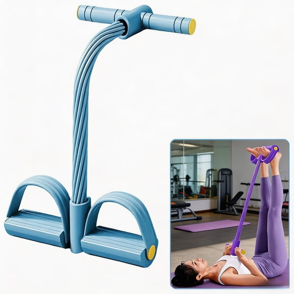 BORIKISE Foot Resistance Bands With Handles, Durable 8-Tube Exercise Band for Core Strength, Leg Toning, Arm Workout, and Stretching