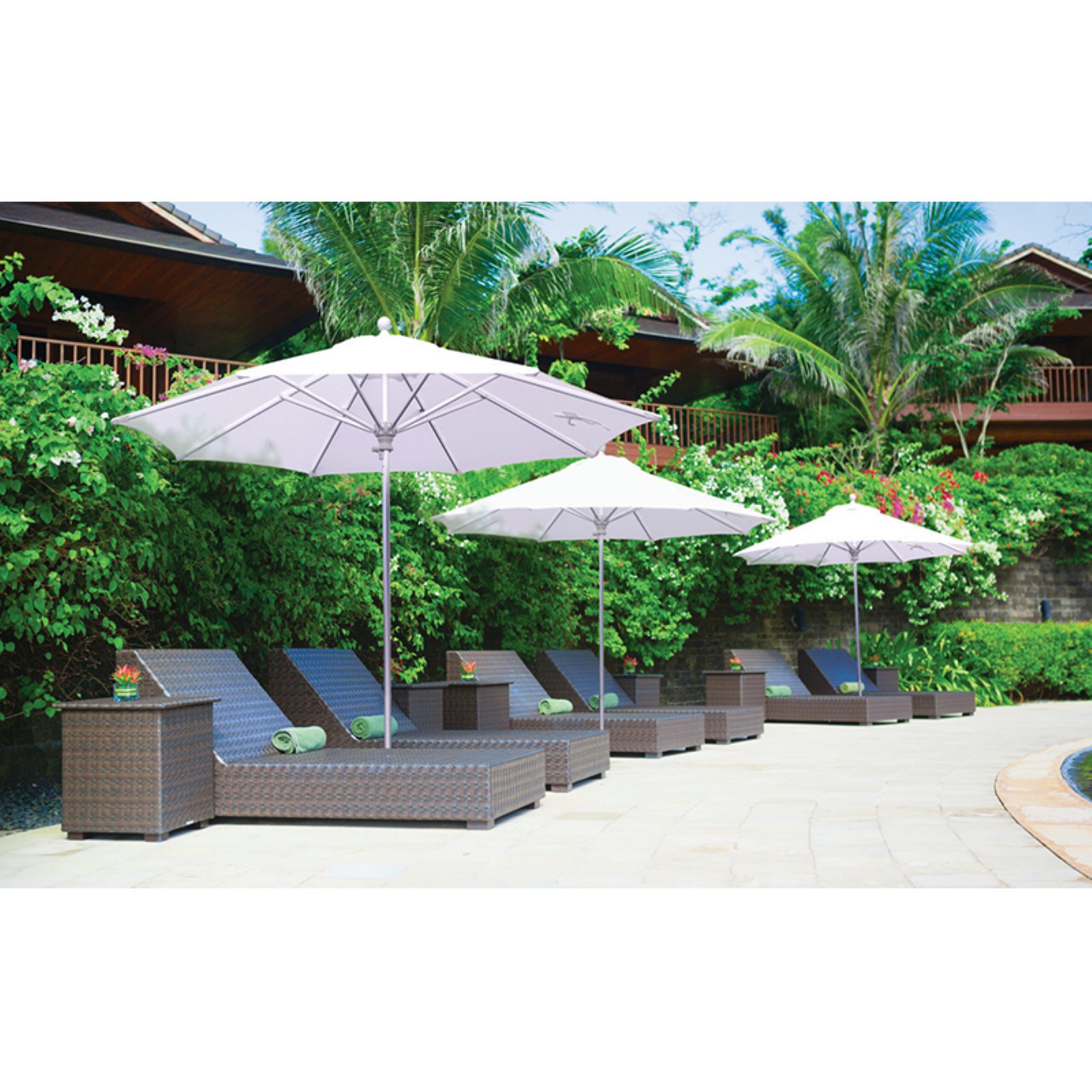 Galtech 9 Ft Commercial Deluxe Sunbrella Aluminum Market Umbrella Walmart Com Walmart Com