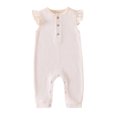 thumbnail image 2 of Sleeveless Solid Romper for Toddler Baby Girl Boy Cotton Fly Sleeve Jumpsuit, 2 of 6