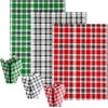 90 Sheets 20x14 Inches Christmas Buffalo Plaid Tissue Paper Bundle in Red, Green, White, and Black